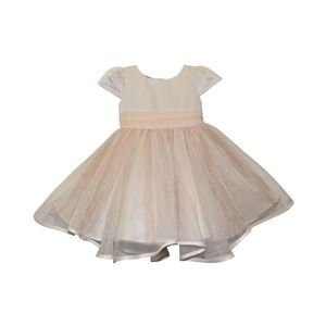 Blueberi Boulevard Baby Girls Fit-and-Flare Satin and Tulle Dress - Champagne Si